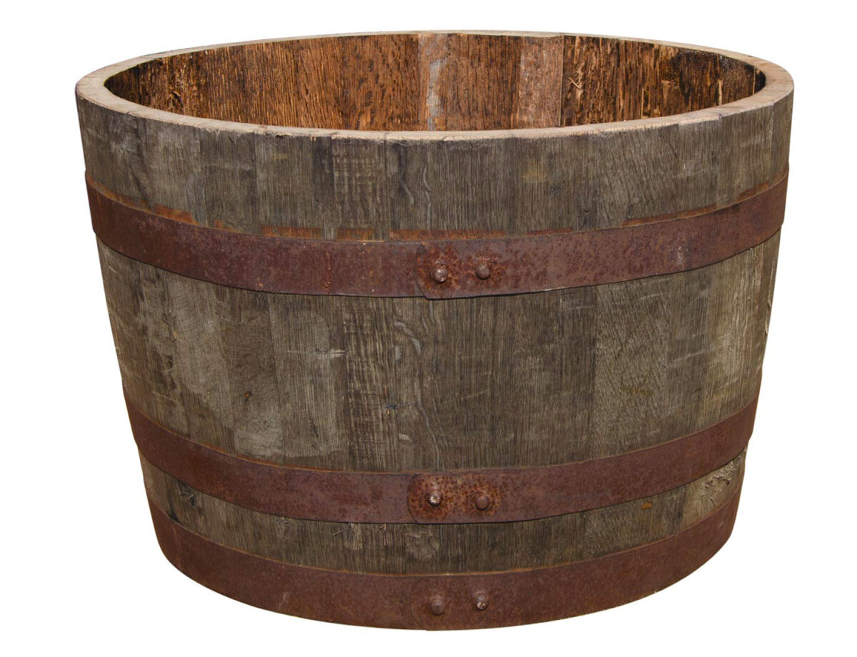 Demi tonneau pot de fleur original d un baril à Whisky 79 90