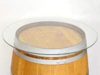 TONNEAU AVEC VOTRE LOGO - Tonneau à vin 225L poli personnalisé comme table haute