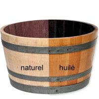 Tonneau de decoration table bar 225 litres en bois de chêne massif