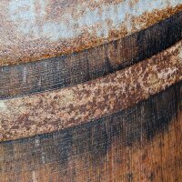 Tonneau de décoration 225 litres en bois de chêne massif - rustique