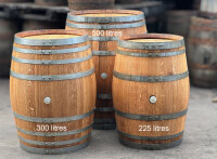 Tonneau de décoration 225 Litres en bois de chêne massif - restauré