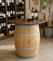 Tonneau de vin en fût de chêne avec plateau de table -  nature
