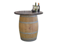 Tonneau de vin en fût de chêne avec plateau de table -  nature