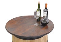 Tischplatte aus Holz - Nussbaumfarben - für Weinfass...