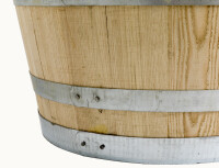 Holzfass als Regenfass, neu gefertigt - 100 oder 150 Liter Kastanienholz natur Deckel: Ohne Deckel, Volumen: 100 LIter