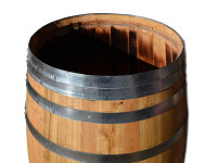 Holzfass als Regentonne neu gefertigt 100 oder 150 Liter - geölt Deckel: Deckel mit Kordel / Seil, Volumen: 150 Liter