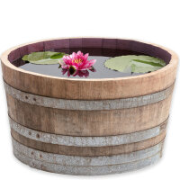 Demi tonneau de vin en bois de chêne - pot de...