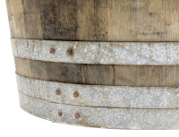 Demi tonneau de vin en bois de chêne - pot de fleurs ou mini étang:  sans trous de drainage (mini étang),naturel,sans roulettes,sans poignées