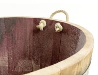 Demi tonneau de vin en bois de chêne - pot de fleurs ou mini étang:  sans trous de drainage (mini étang),naturel,sans roulettes,sans poignées