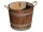 Kübel dunkel, palisanderfarben lasiert, Pflanzkübel aus Kastanienholz: mit Ablaufbohrung,40 cm,ohne Rollen,ohne Schlaufen