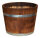 Kübel dunkel, palisanderfarben lasiert, Pflanzkübel aus Kastanienholz: mit Ablaufbohrung,40 cm,ohne Rollen,mit Schlaufen