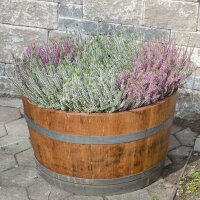 Demi tonneau de vin en bois de chêne huilé