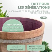 Demi tonneau de vin en bois de chêne huilé