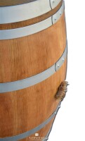 Barrique de vin en bois de chêne 225 Litres comme citerne- restaurée, huilée, et anneaux en argent
