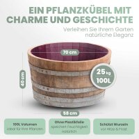 Demi tonneau de vin en bois de chêne "rustique"