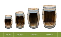 Kastanien Fass mit Öffnung - natur unbehandelt - 30-150 Liter Liter: 30 Liter