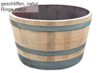Demi tonneau de vin en bois de chêne restauré - pot de fleurs ou mini étang
