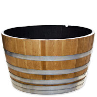 Demi tonneau de vin en bois de chêne - grand - 250l - D 92cm - restauré