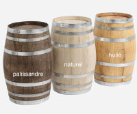 Demi tonneau de vin en bois de chêne - grand - 250l - D 92cm - restauré