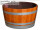 D 70cm - GESCHLIFFENES Weinfass halbiert, D70cm H40 100L Inhalt: geschliffen + natur,natur (verzinkt),mit Bohrung (bepflanzen),ohne Rollen,ohne Schlaufen