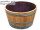 D 70cm - GESCHLIFFENES Weinfass halbiert, D70cm H40 100L Inhalt: geschliffen + geölt,natur (verzinkt),mit Bohrung (bepflanzen),ohne Rollen,mit Schlaufen